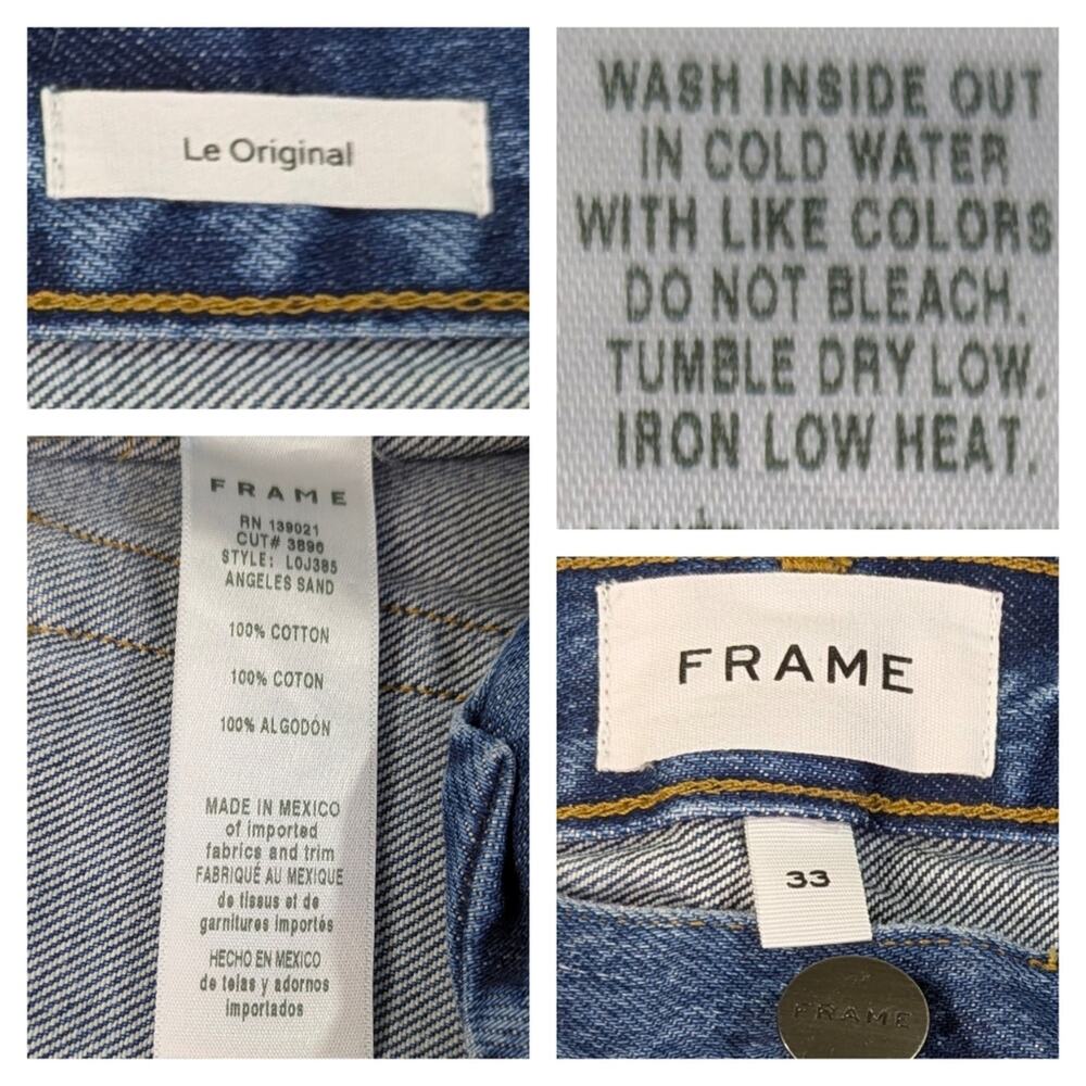 Frame Le Original High Rise Chewed Hem EUC $239 Size 33 J1680 - Picture 11 of 11